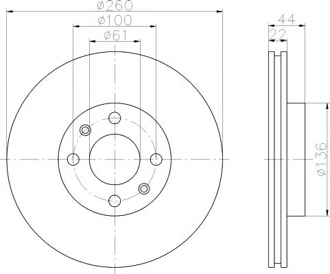 Тормозной диск BEHR/HELLA 8DD 355 109-331