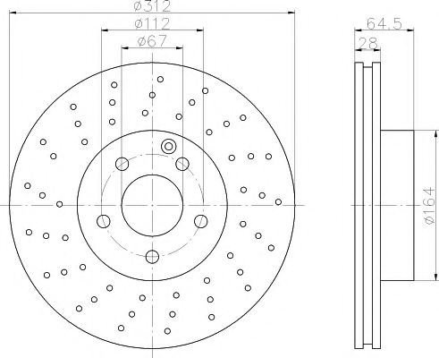 Тормозной диск BEHR/HELLA 8DD 355 109-451