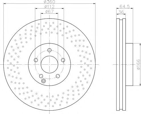 Тормозной диск BEHR/HELLA 8DD 355 121-061
