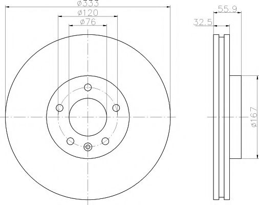 Тормозной диск BEHR/HELLA 8DD 355 109-681