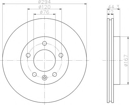 Тормозной диск BEHR/HELLA 8DD 355 109-701