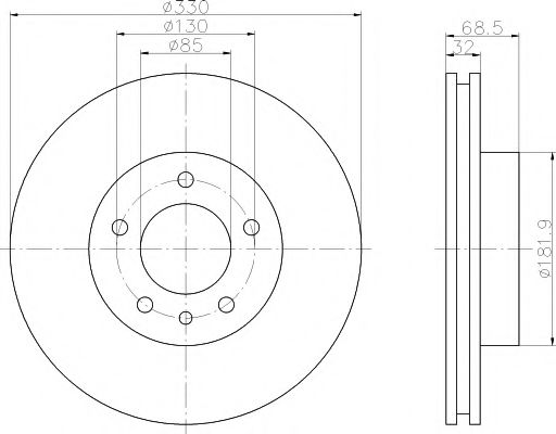 Тормозной диск BEHR/HELLA 8DD 355 109-721