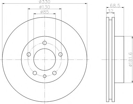 Тормозной диск BEHR/HELLA 8DD 355 109-741