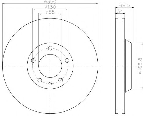Тормозной диск BEHR/HELLA 8DD 355 109-781