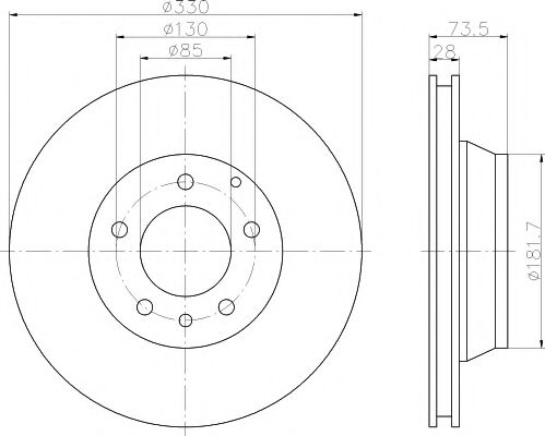 Тормозной диск BEHR/HELLA 8DD 355 121-111