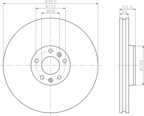 Тормозной диск BEHR/HELLA 8DD 355 109-851