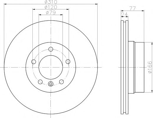 Тормозной диск BEHR/HELLA 8DD 355 109-901