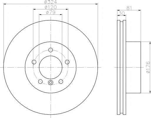 Тормозной диск BEHR/HELLA 8DD 355 121-121