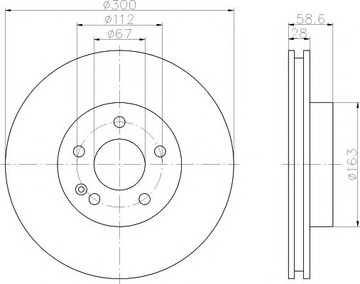 Тормозной диск BEHR/HELLA 8DD 355 110-071