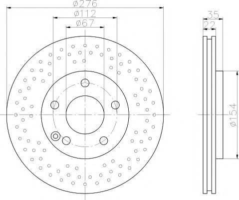 Тормозной диск BEHR/HELLA 8DD 355 110-211