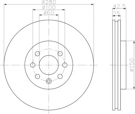 Тормозной диск BEHR/HELLA 8DD 355 110-251
