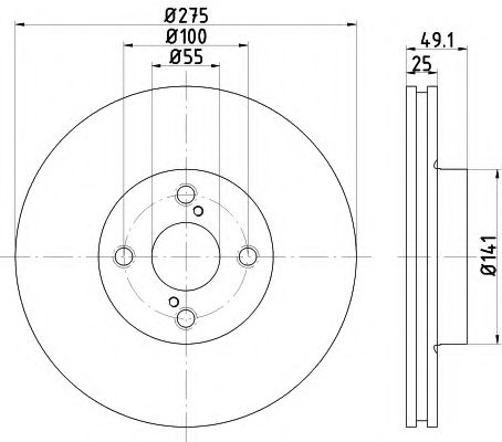 Тормозной диск BEHR/HELLA 8DD 355 110-451