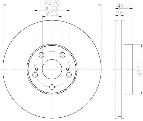 Тормозной диск BEHR/HELLA 8DD 355 110-531