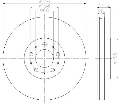 Тормозной диск BEHR/HELLA 8DD 355 110-571