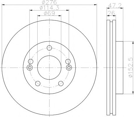 Тормозной диск BEHR/HELLA 8DD 355 110-951