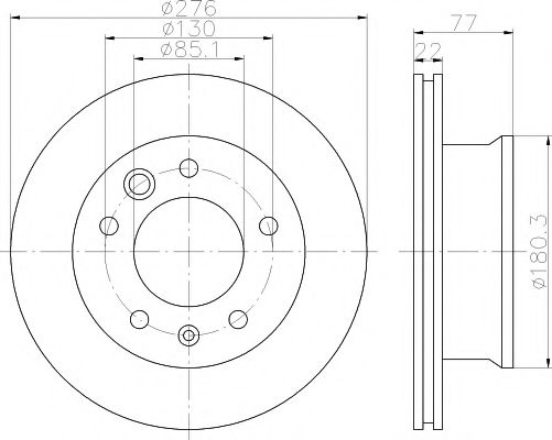 Тормозной диск BEHR/HELLA 8DD 355 111-001