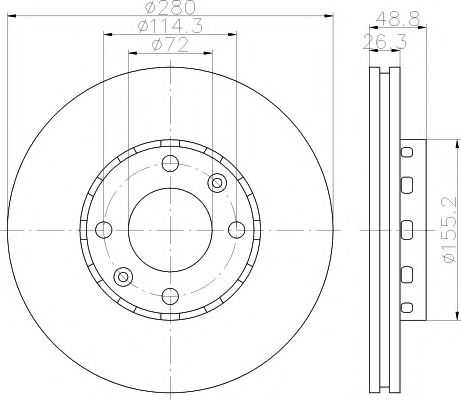 Тормозной диск BEHR/HELLA 8DD 355 111-021