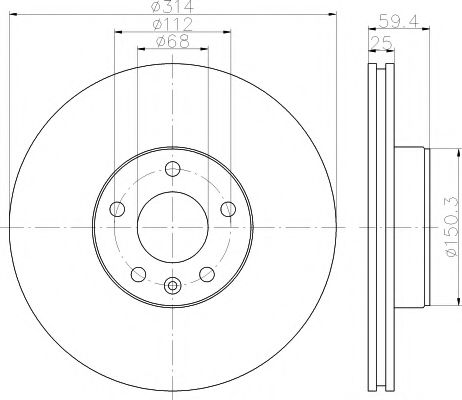 Тормозной диск BEHR/HELLA 8DD 355 111-121