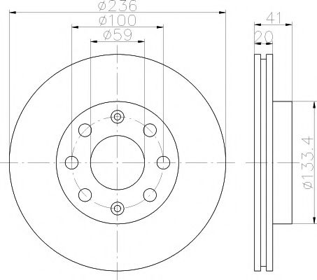 Тормозной диск BEHR/HELLA 8DD 355 111-341