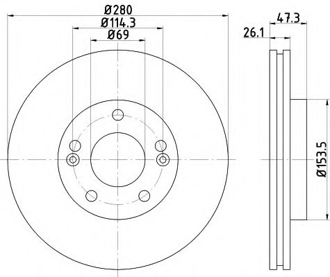 Тормозной диск BEHR/HELLA 8DD 355 120-141
