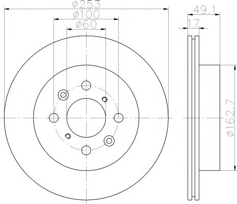Тормозной диск BEHR/HELLA 8DD 355 111-591