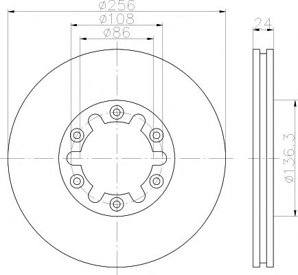 Тормозной диск BEHR/HELLA 8DD 355 111-731