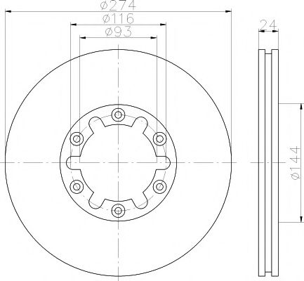 Тормозной диск BEHR/HELLA 8DD 355 111-741