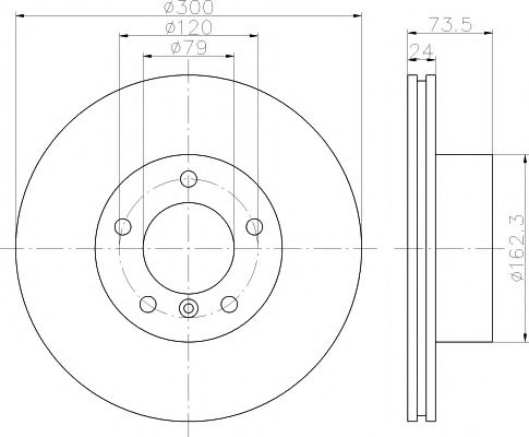 Тормозной диск BEHR/HELLA 8DD 355 111-921