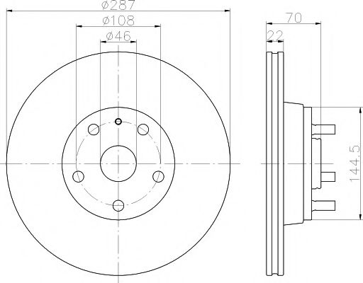 Тормозной диск BEHR/HELLA 8DD 355 100-871