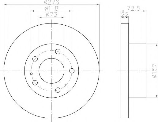 Тормозной диск BEHR/HELLA 8DD 355 107-401