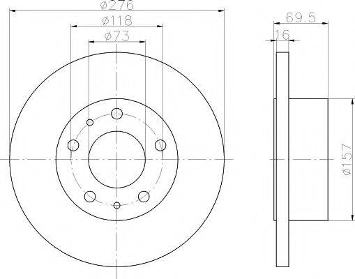 Тормозной диск BEHR/HELLA 8DD 355 107-411