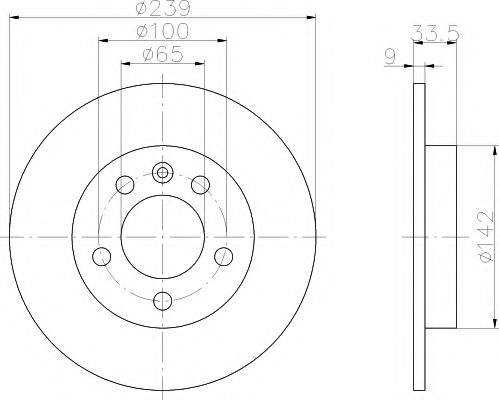Тормозной диск BEHR/HELLA 8DD 355 107-461