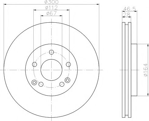 Тормозной диск BEHR/HELLA 8DD 355 107-501