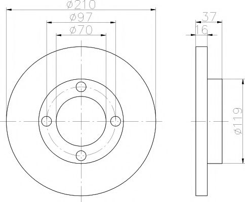 Тормозной диск BEHR/HELLA 8DD 355 108-491