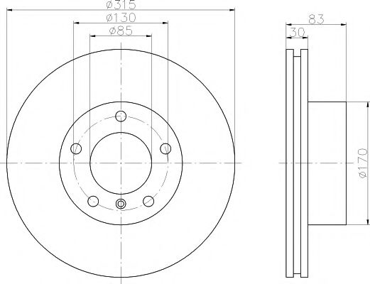 Тормозной диск BEHR/HELLA 8DD 355 108-581