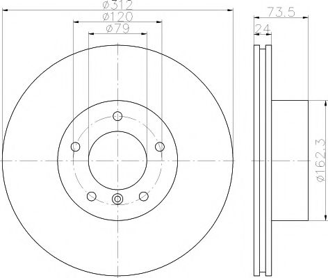 Тормозной диск BEHR/HELLA 8DD 355 115-381