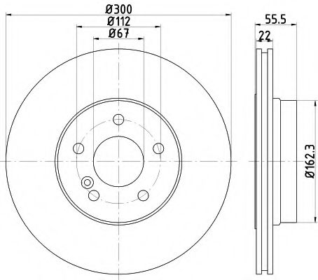 Тормозной диск BEHR/HELLA 8DD 355 117-771