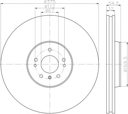 Тормозной диск BEHR/HELLA 8DD 355 121-511