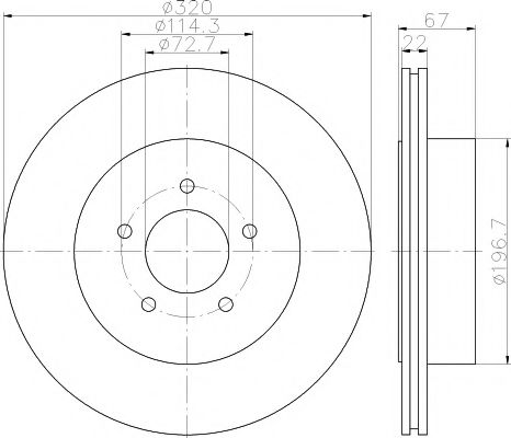 Тормозной диск BEHR/HELLA 8DD 355 115-481
