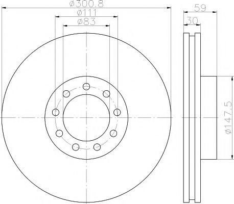 Тормозной диск BEHR/HELLA 8DD 355 115-531