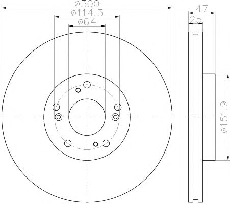 Тормозной диск BEHR/HELLA 8DD 355 115-571