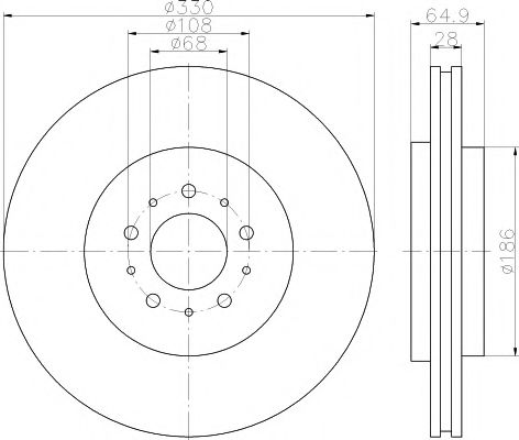 Тормозной диск BEHR/HELLA 8DD 355 115-601