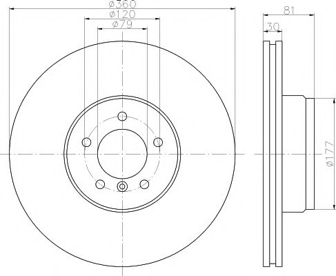 Тормозной диск BEHR/HELLA 8DD 355 115-611