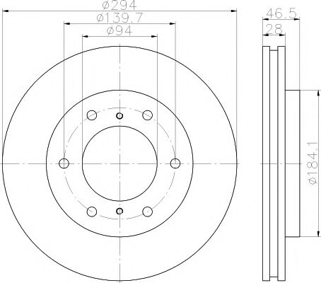 Тормозной диск BEHR/HELLA 8DD 355 115-731