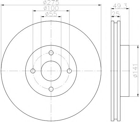 Тормозной диск BEHR/HELLA 8DD 355 115-741