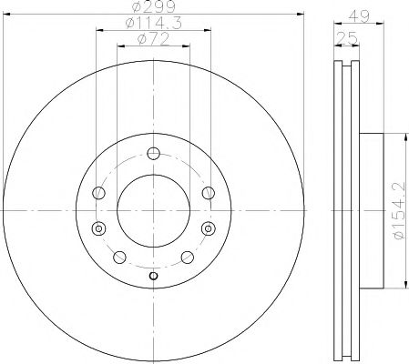 Тормозной диск BEHR/HELLA 8DD 355 115-771