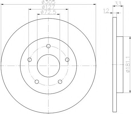 Тормозной диск BEHR/HELLA 8DD 355 115-801