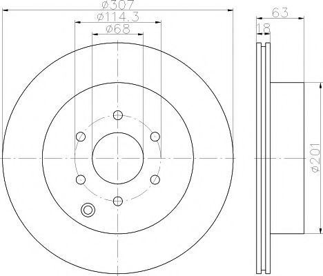 Тормозной диск BEHR/HELLA 8DD 355 115-851