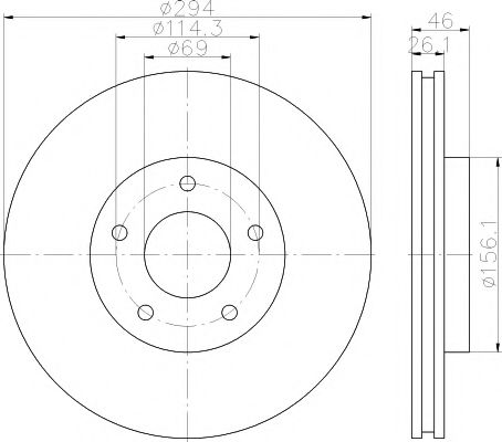 Тормозной диск BEHR/HELLA 8DD 355 115-911