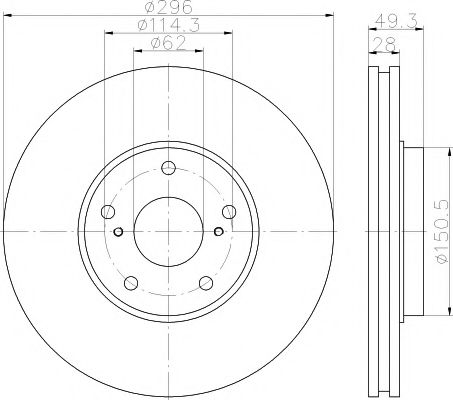 Тормозной диск BEHR/HELLA 8DD 355 115-981